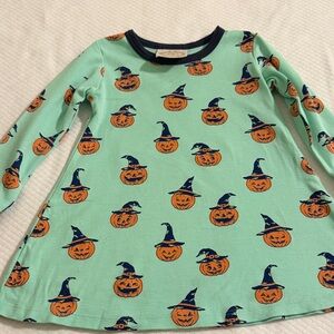 T.B.B.C. Kids Mint Pumpkin Print Long-Sleeve Play Dress